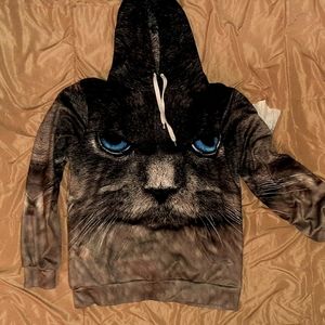 Cat Gear, shirt size L. Hoodie size XL